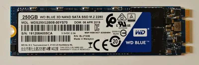 SSD M.2 WD Blue 250GB SATA
