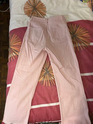 Pantalones vaqueros anchos rosas