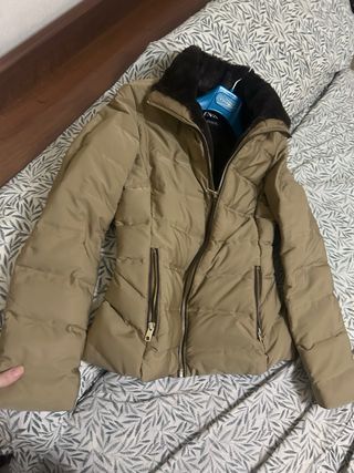Abrigo Zara Talla M Beige