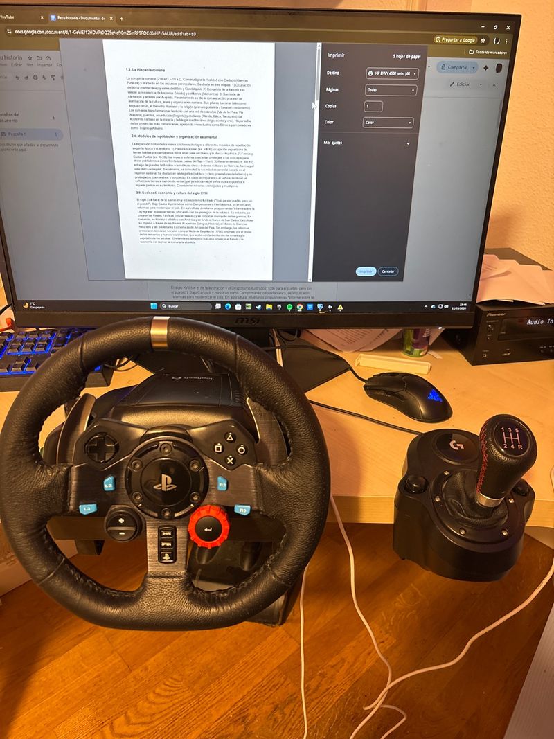 Volante Logitech G29 +  Palanca de cambios