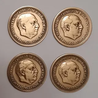 8 monete Spagna, epoca guerra civile e Franco