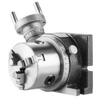 Mesa Rotativa para Máquinas Fresadoras, 100 mm, Modelo Horizontal Vertical Mesa de Fresado de Precisión, con Chuck de 3 Garras de 80 mm, Pernos y Tuercas M10, para Herramientas de Ingeniería de Fr...