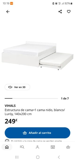 Cama nido matrimonio VIHALS de ikea140x200