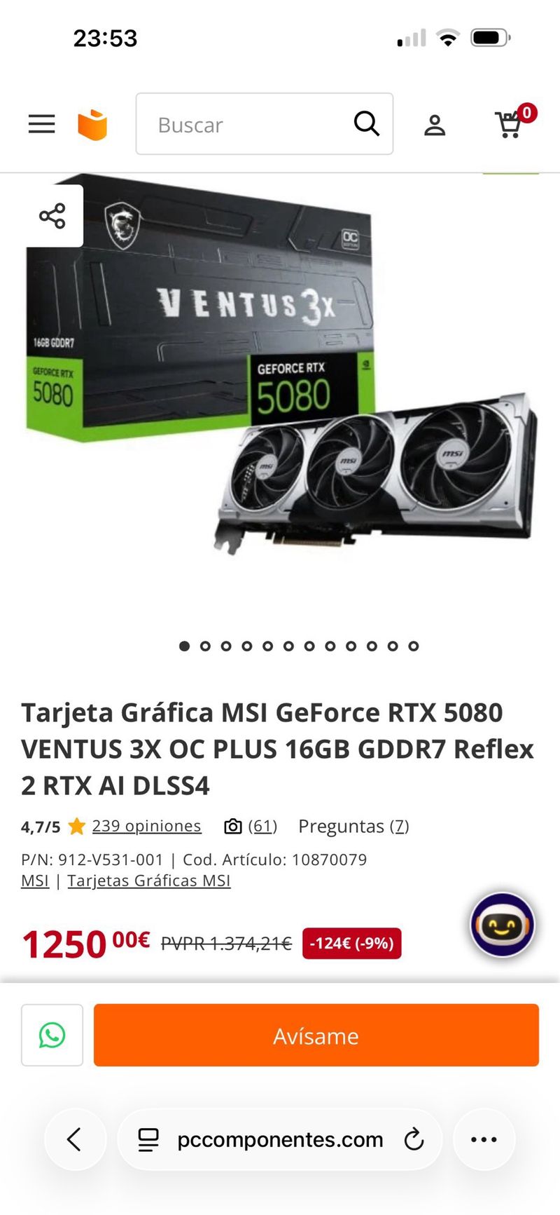 MSI RTX 5080 VENTUS 3X OC PLUS 16G afbeelding 9