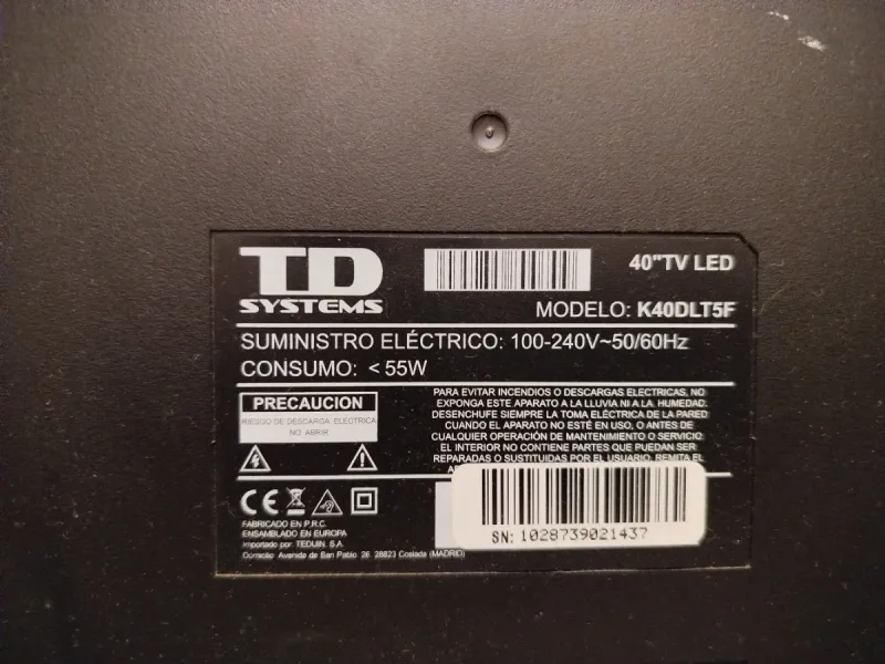 Recambios TV TD Systems K40DLT5F