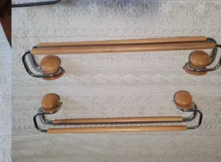 Accesorios Baño Madera y Acero Inox