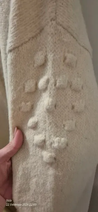 Cardigan Adora Panna con Pois in rilievo