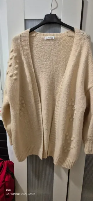 Cardigan Adora Panna con Pois in rilievo