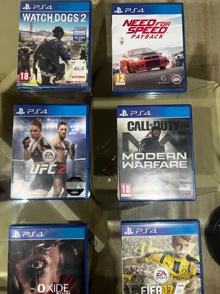 Lote 6 Juegos PS4: Watch Dogs 2, NFS Payback, UFC