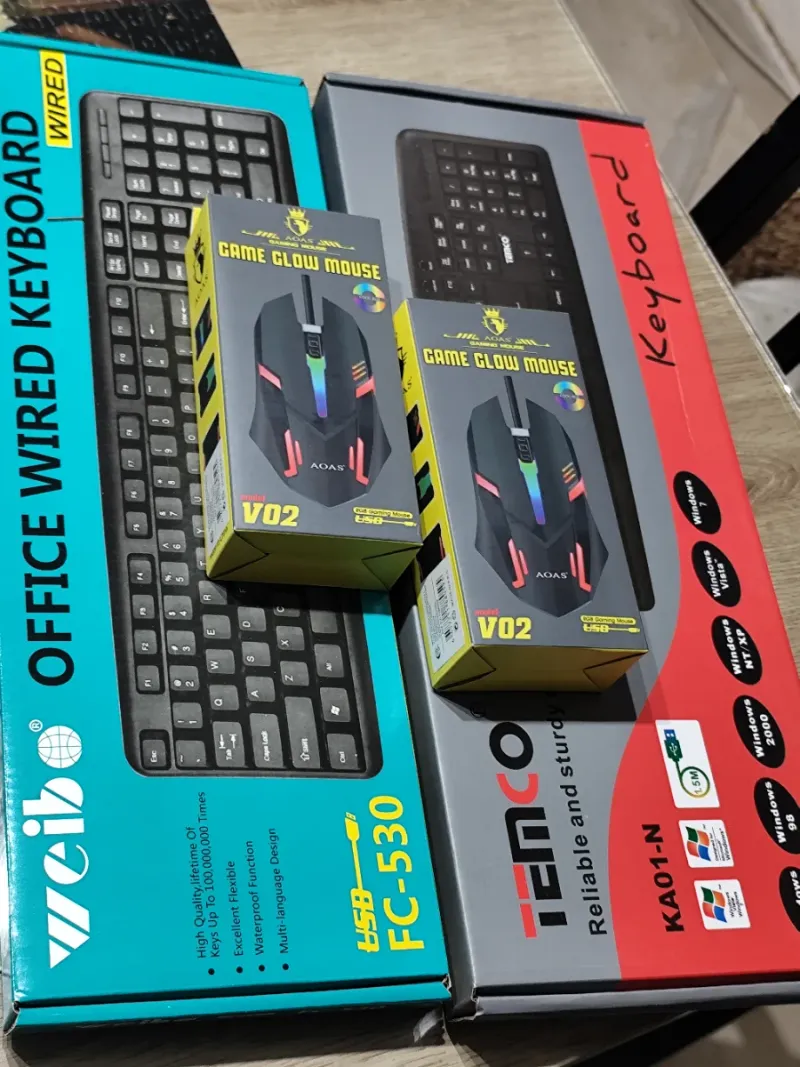 Pack: x2 teclados (WEIBO y TEMCO) + x2 ratones