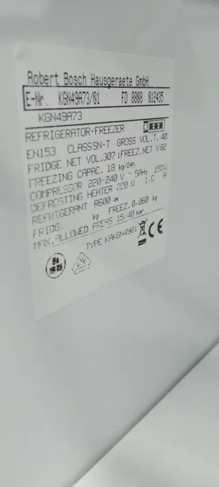 Nevera Bosch Acero Inoxidable 200 x 70 cm