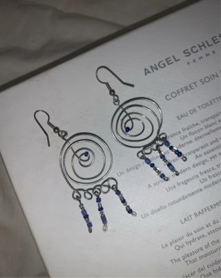 pendientes vintage espirales con abalorios