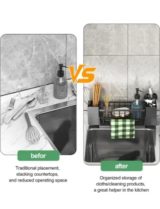 Soporte Fregadero Acero Inoxidable Negro