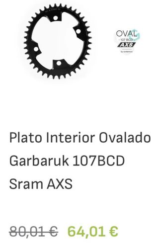 Plato Ovalado Garbaruk 107BCD SRAM AXS