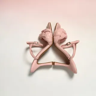 Sandalias Pimkie rosas trenzadas tacón