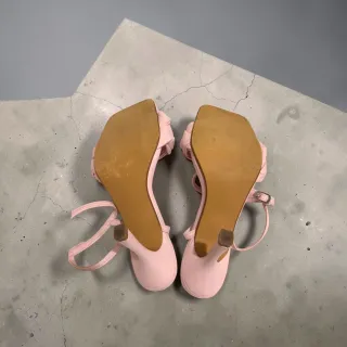 Sandalias Pimkie rosas trenzadas tacón