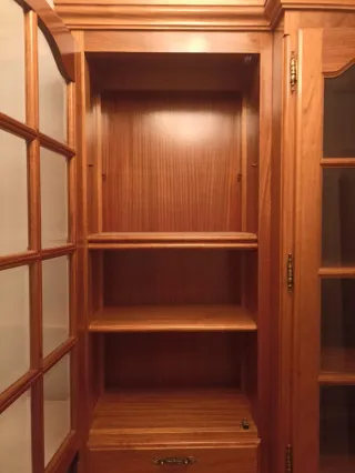 Vitrina Salón Madera y Cristal