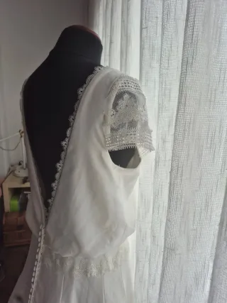 Vestido de Novia Talla 46 Color blanco roto