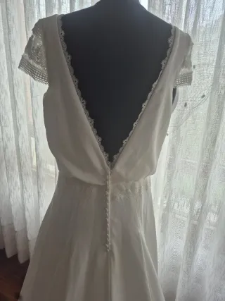 Vestido de Novia Talla 46 Color blanco roto