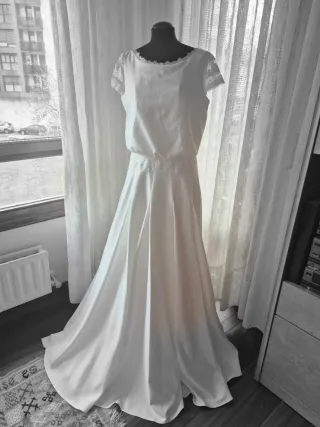 Vestido de Novia Talla 46 Color blanco roto