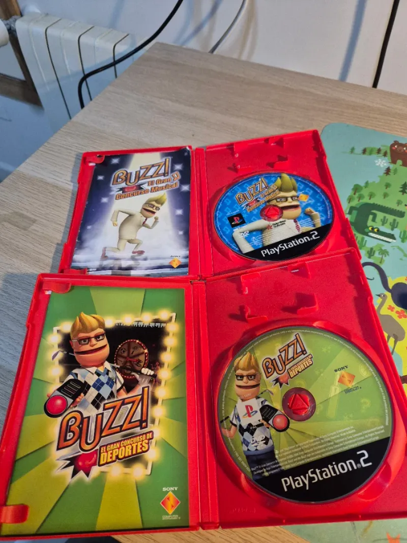 8 Mandos Buzz + 2 Juegos PS2/PS3  Pack 8 Jugadores afbeelding 3