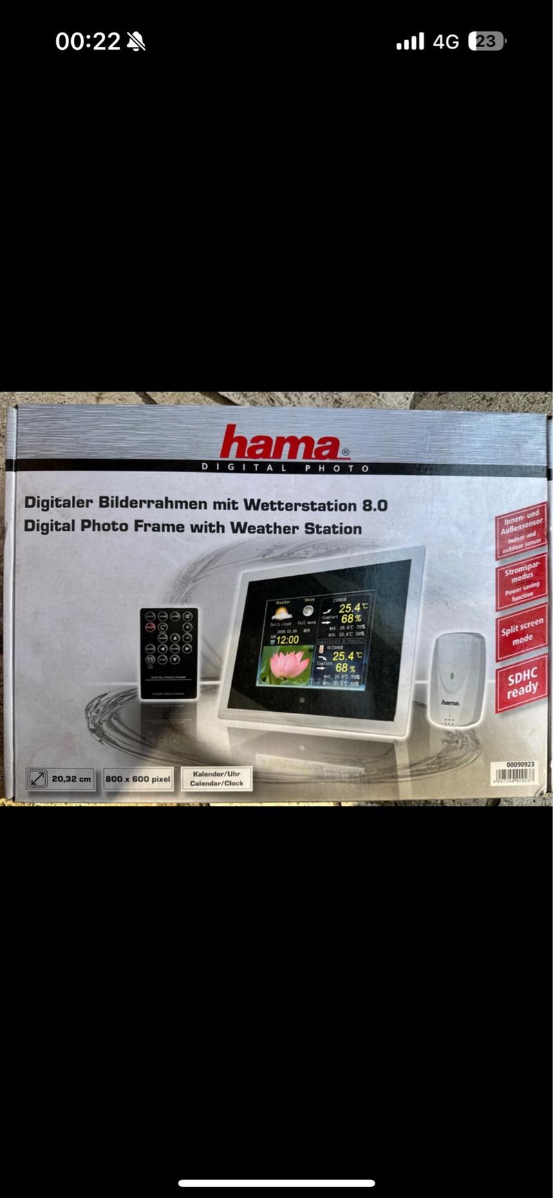 Marco digital Hama 8.0 con estación meteorológica