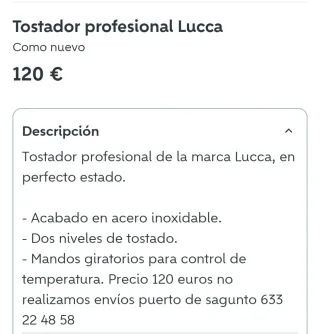 Tostador profesional Lucca