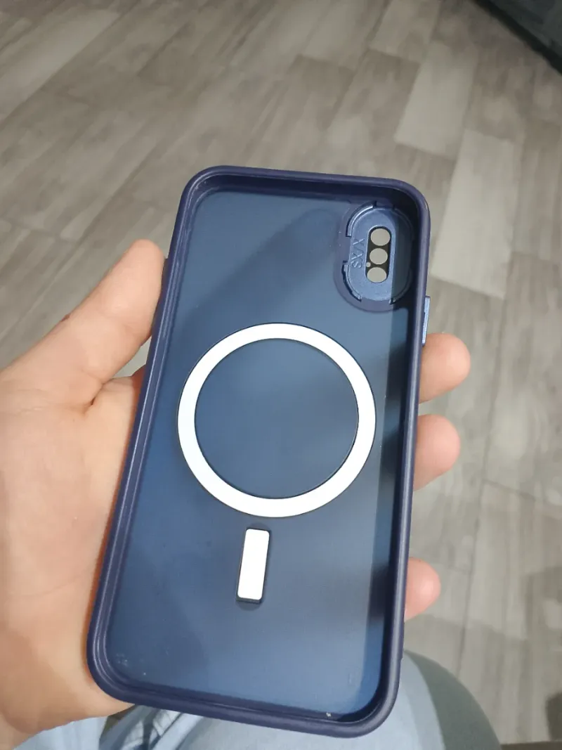 iPhone X Negro con funda azul afbeelding 5