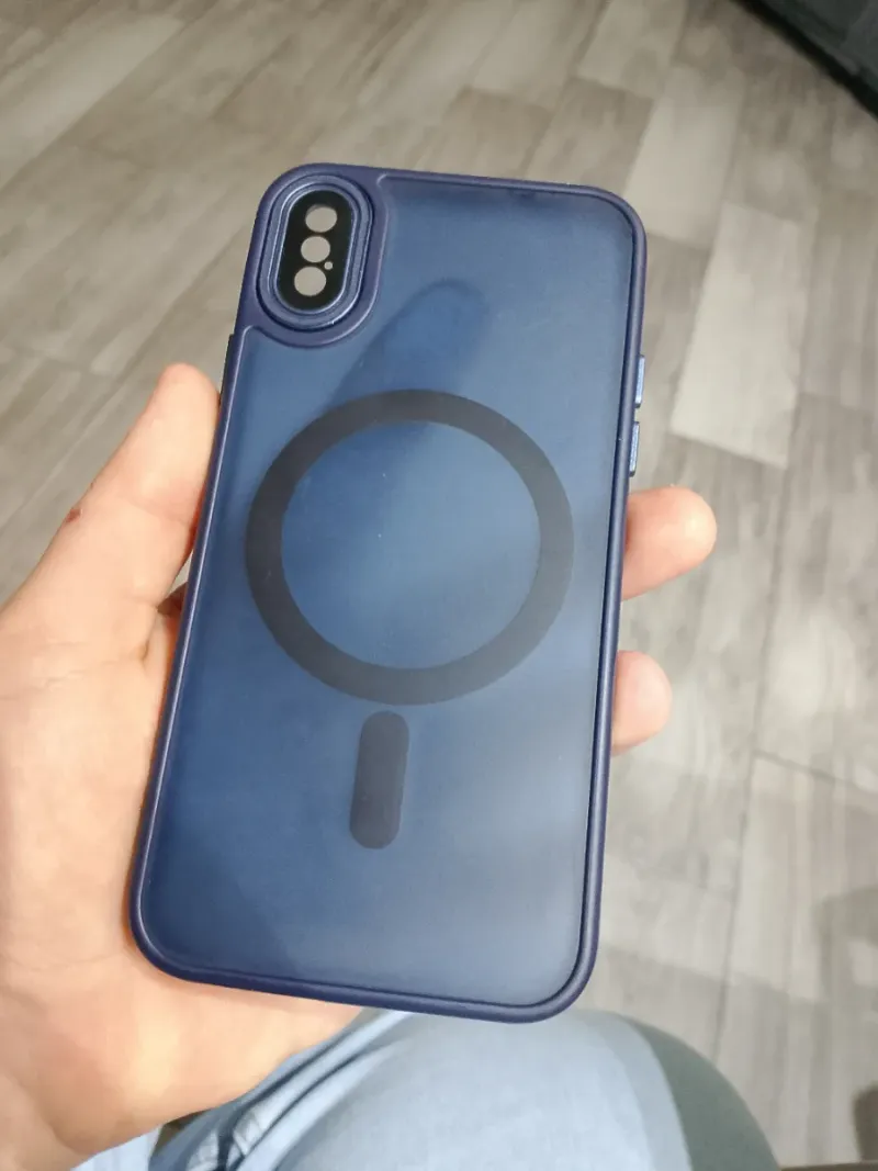 iPhone X Negro con funda azul afbeelding 6