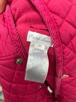 Pack Buzos bebé acolchado rosa Polo ralph Lauren