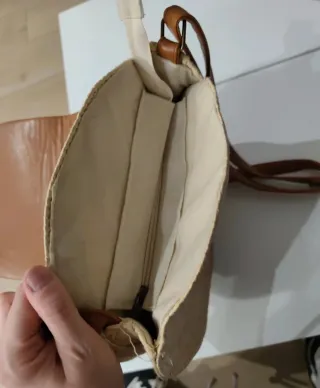 Bolso de mimbre redondo