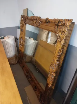 Espejo grande madera tallada