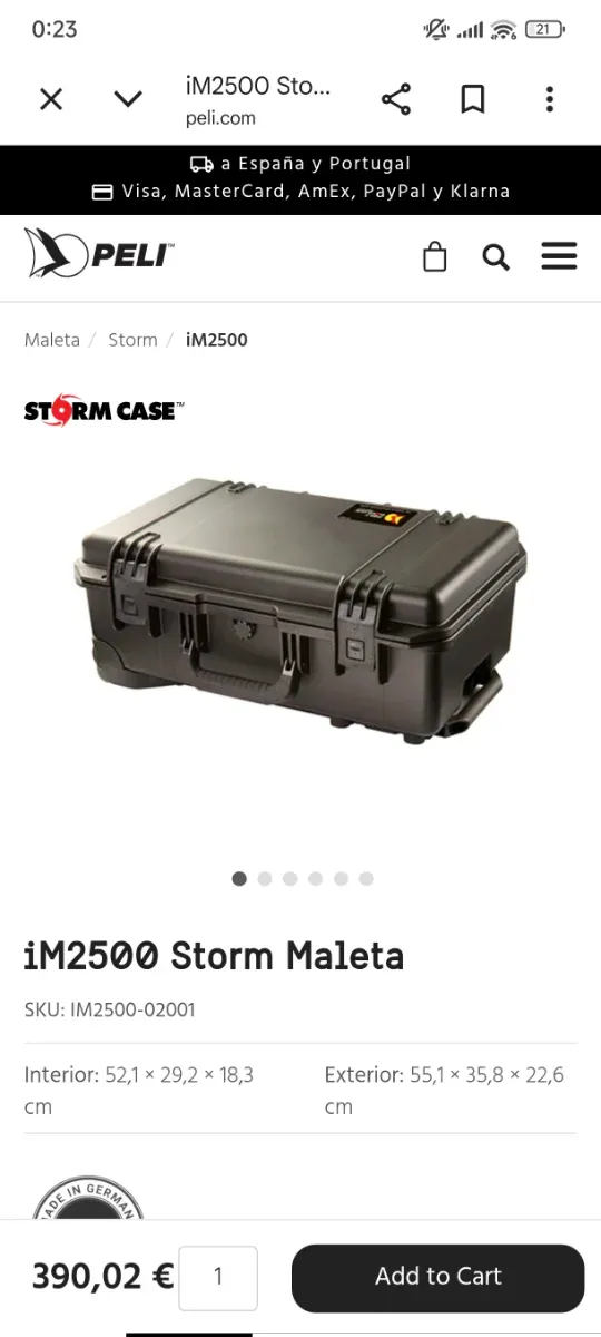 Maleta Peli iM2500 Storm Negra