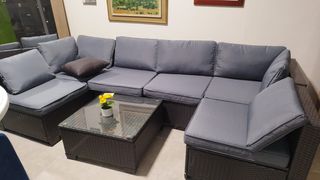 Conjunto Rattan GRIS Terraza Oferta