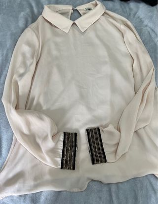 Blusa manga larga beige