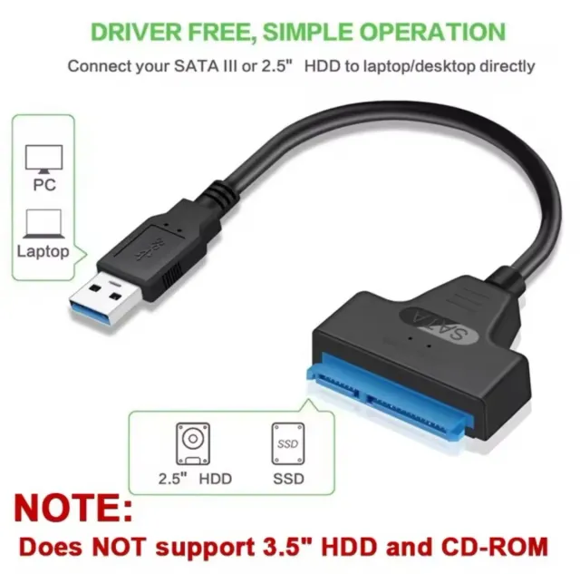 Adaptador SATA a USB 3.0 para HDD/SSD 2.5