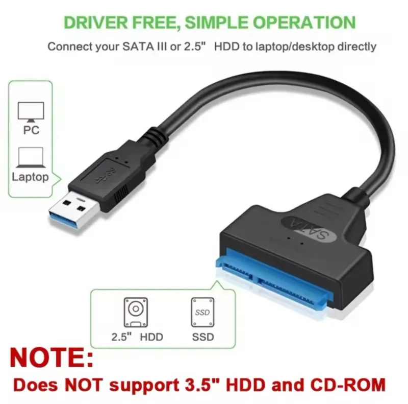 Adaptador SATA a USB 3.0 para HDD/SSD 2.5