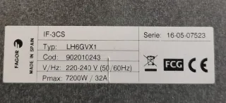 Repuesto Cristal Placa Inducción Fagor