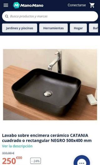 Lavabo de cerámica negro