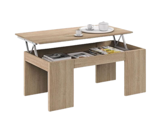 Mesa centro elevable blanca