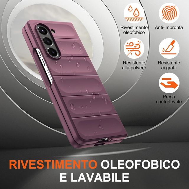 Funda Samsung Z Fold 5 de silicona violeta oscuro.E32