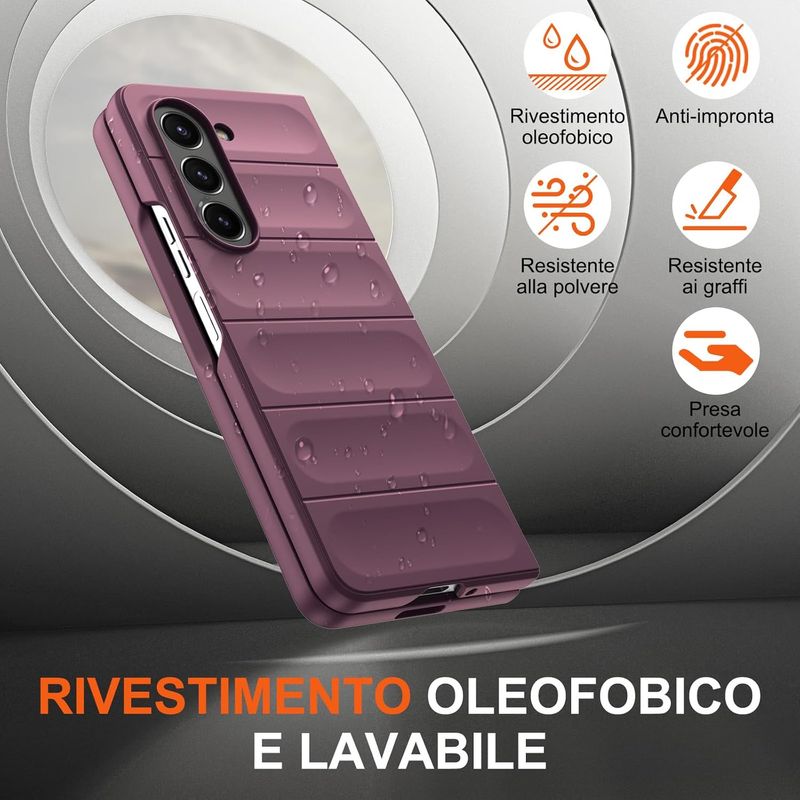 Funda Samsung Z Fold 5 de silicona violeta oscuro.E32