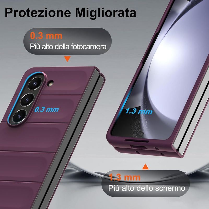 Funda Samsung Z Fold 5 de silicona violeta oscuro.E32 afbeelding 4