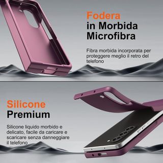 Custodia Samsung Z Fold 5 Silicone viola scuro.E32