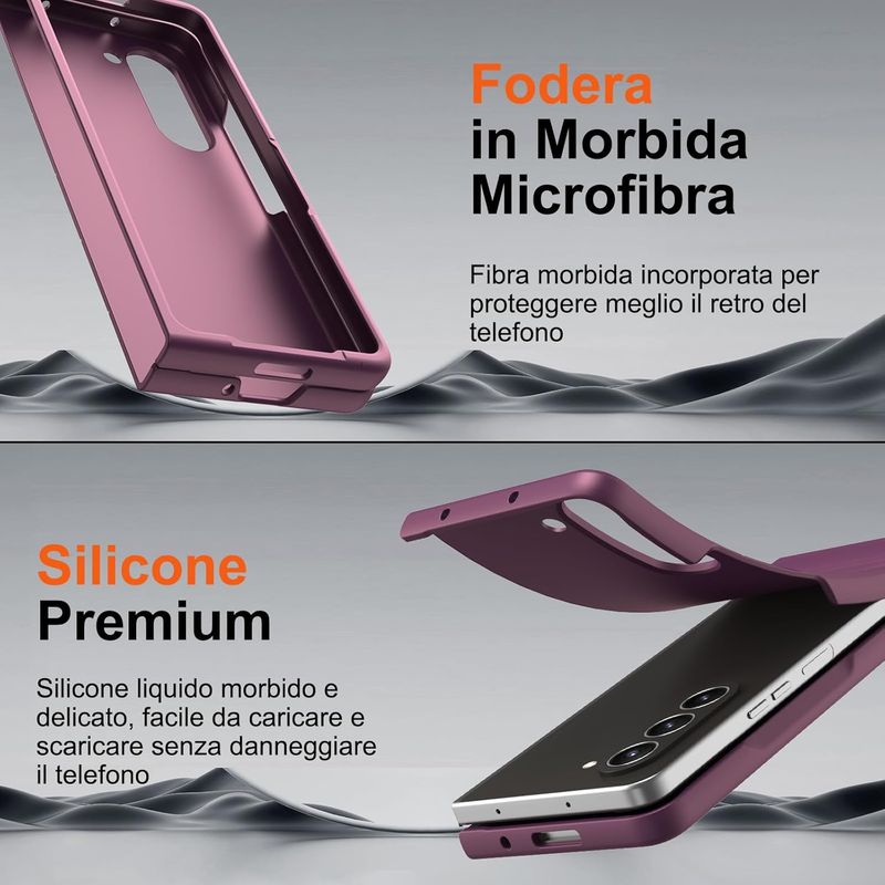 Funda Samsung Z Fold 5 de silicona violeta oscuro.E32 afbeelding 5