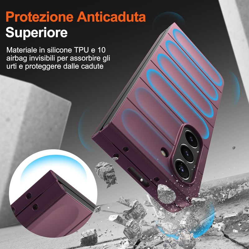 Funda Samsung Z Fold 5 de silicona violeta oscuro.E32 afbeelding 2