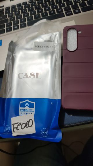 Custodia Samsung Z Fold 5 Silicone viola scuro.E32