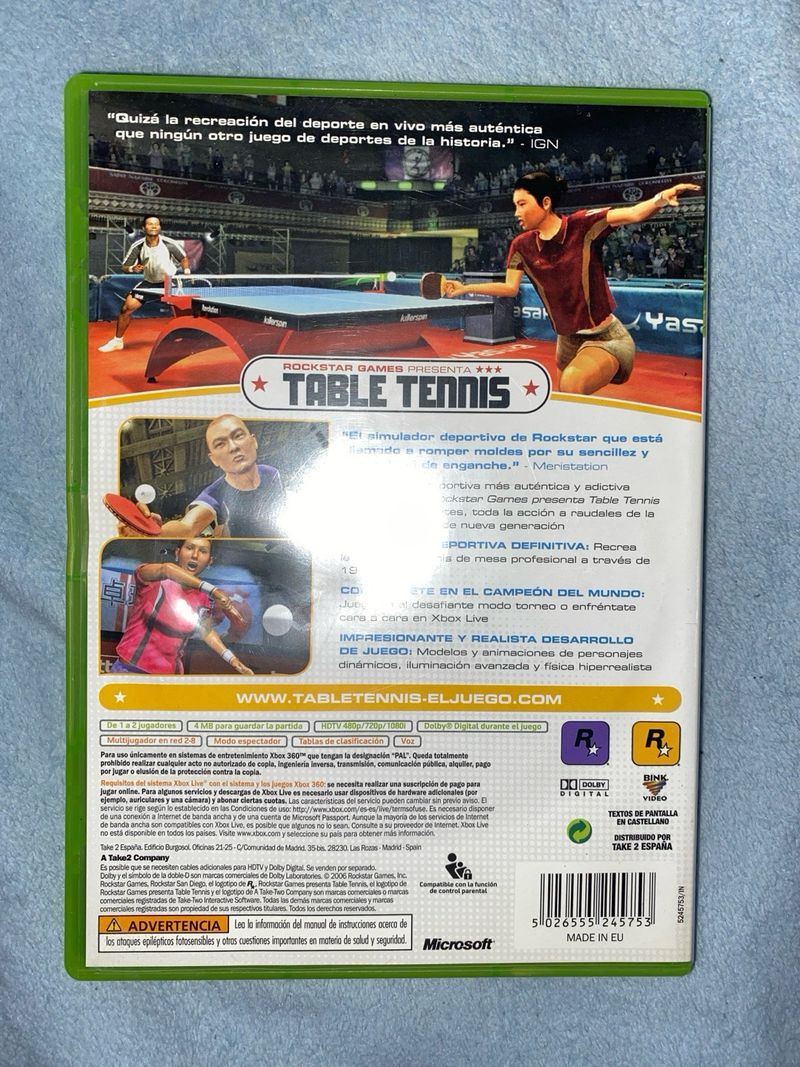 Table Tennis Xbox 360 Rockstar Games Pal España afbeelding 2