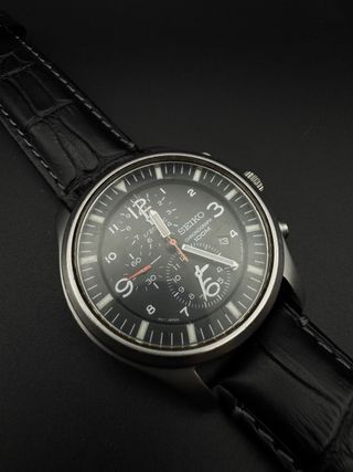 Reloj Seiko Cronógrafo Negro/Plata