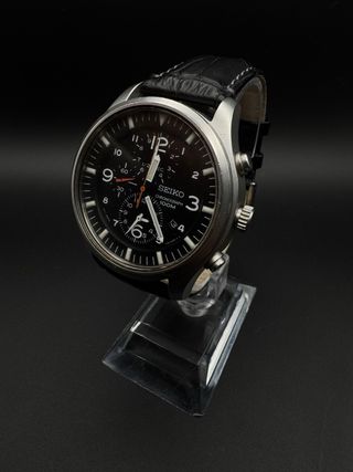 Reloj Seiko Cronógrafo Negro/Plata